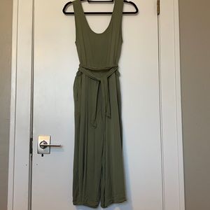 Green GAP scoop neck wide leg jumpsuit